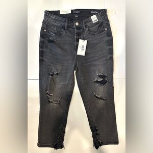 Judy Blue Ladies High Waist Skinny Capris Black Size 7/28 NWT